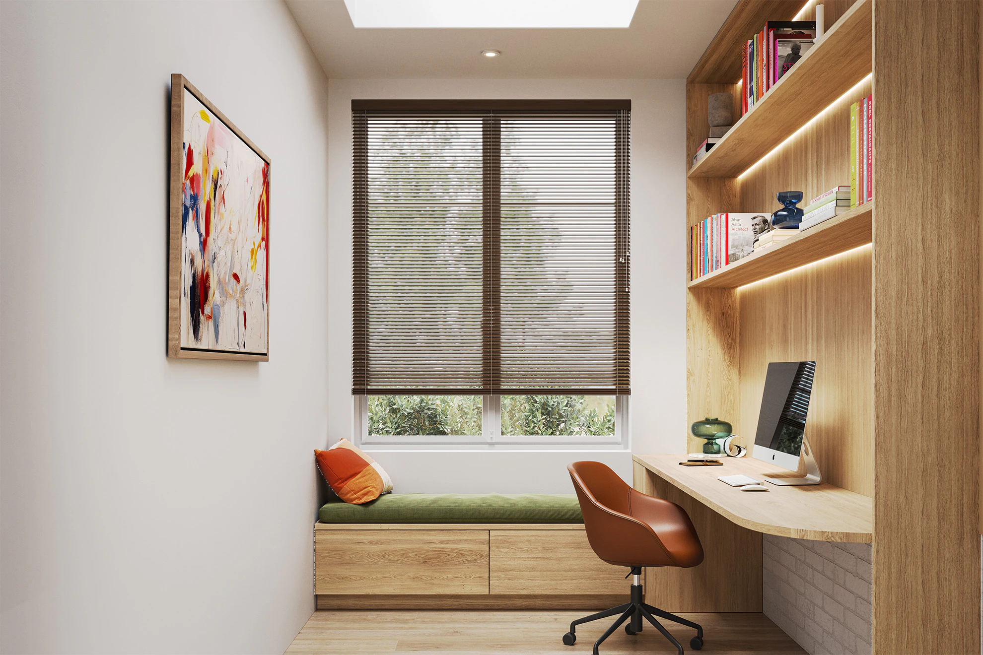 50mm Basswood Basswood Venetian Blinds in Jatoba (Wood Look)