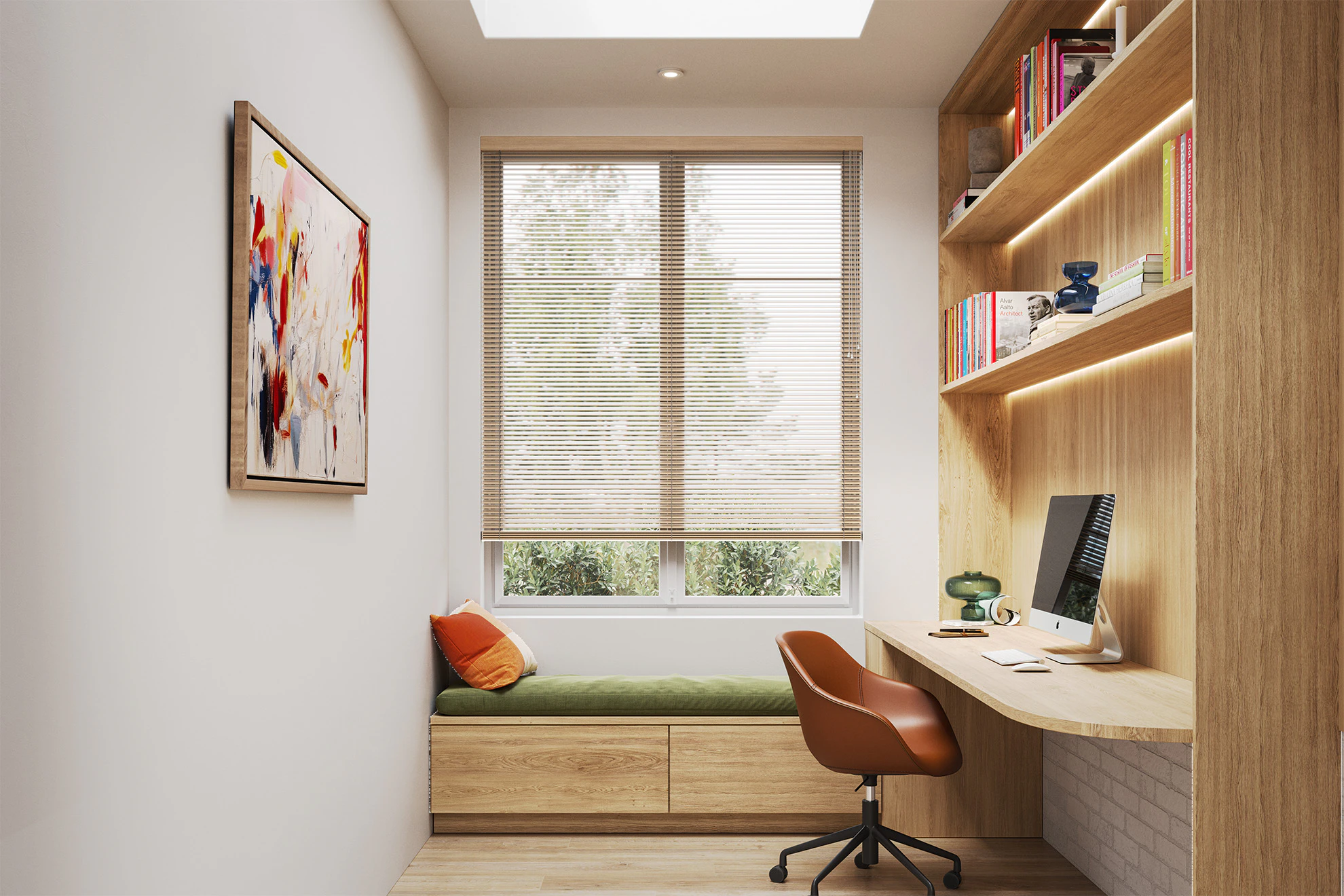 50mm Basswood Basswood Venetian Blinds in Birch (Wood Look)