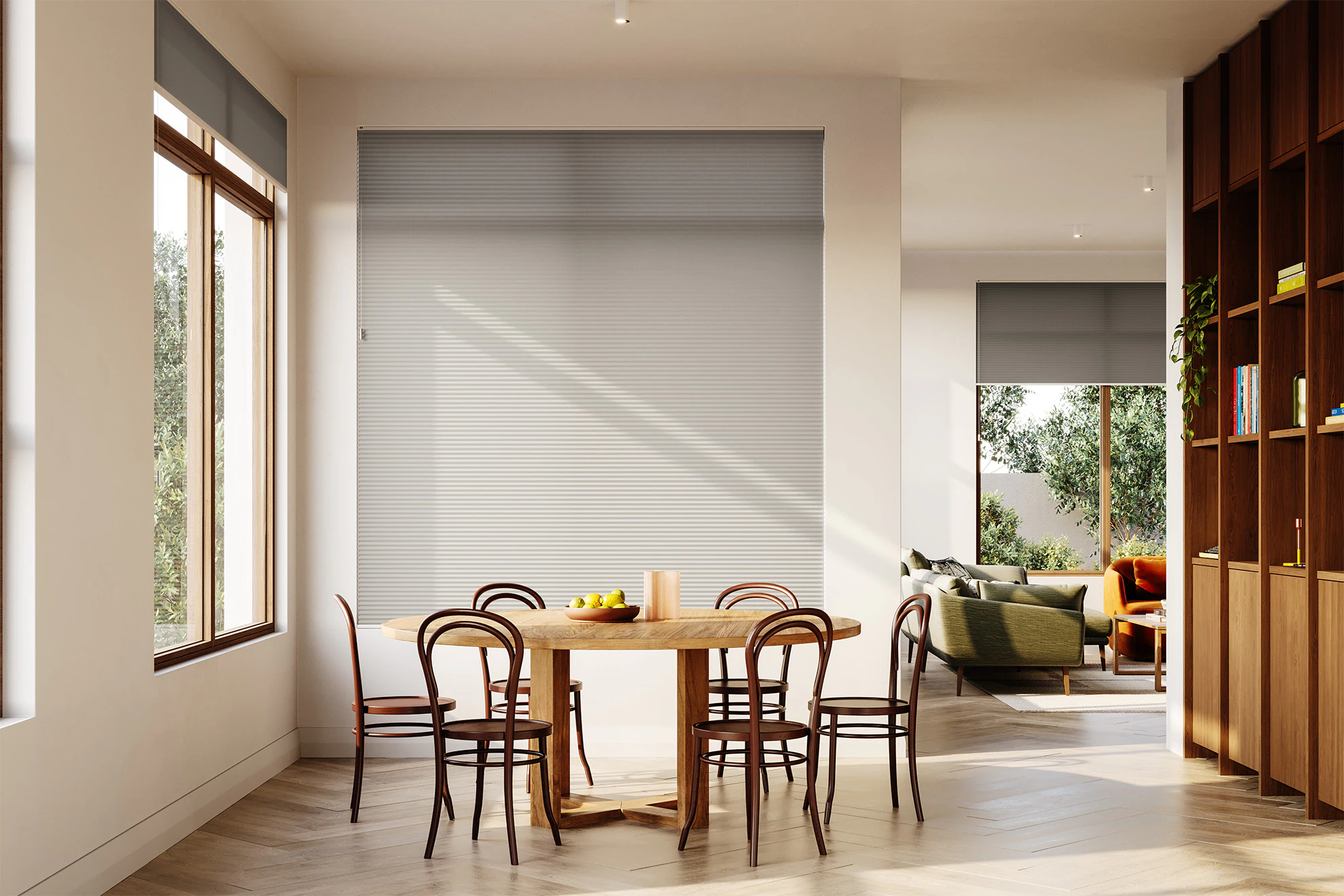 Palma Light Filter Light Filter Honeycomb Blinds in Mouse