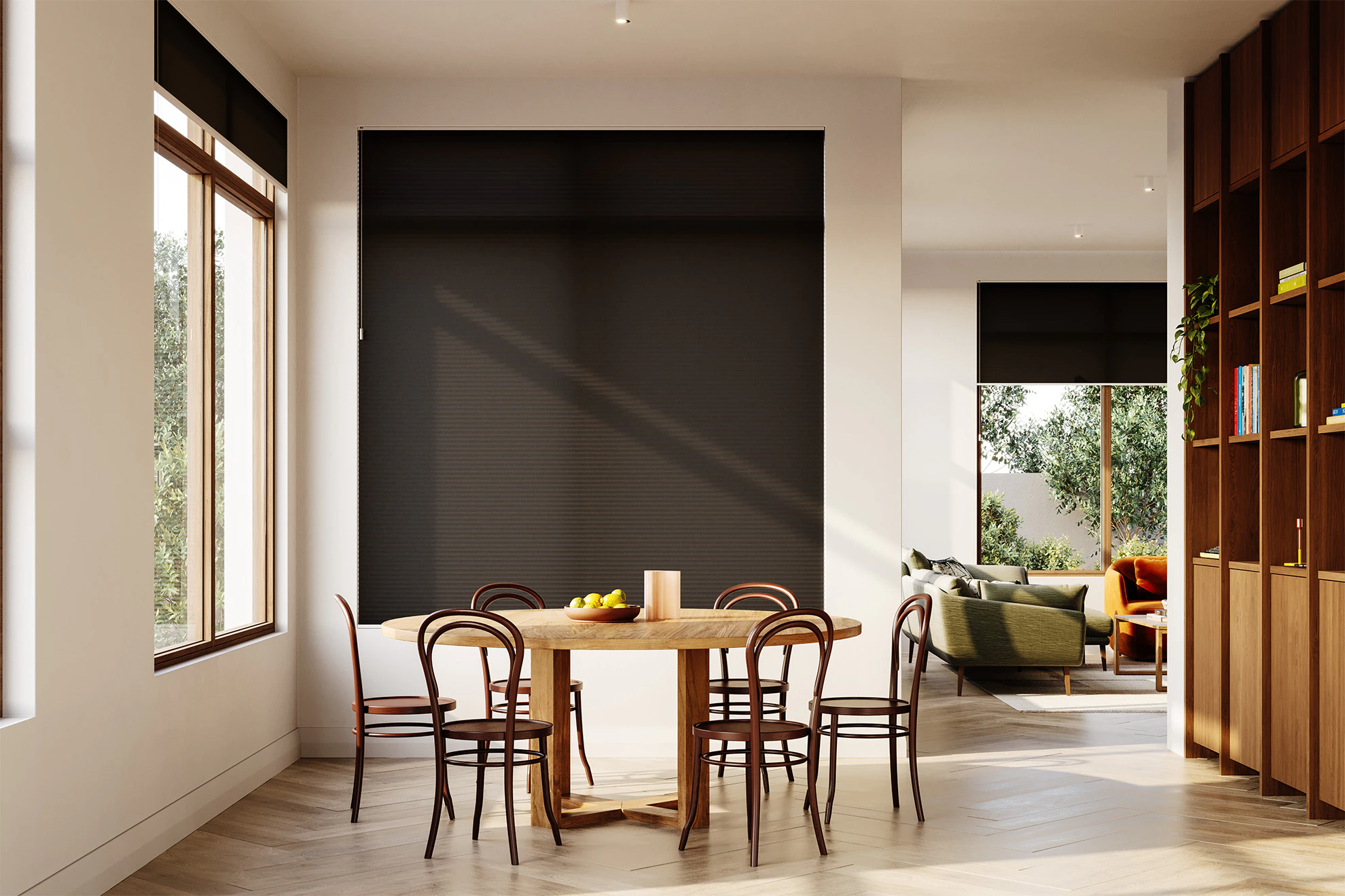 Palma Light Filter Light Filter Honeycomb Blinds in Raven