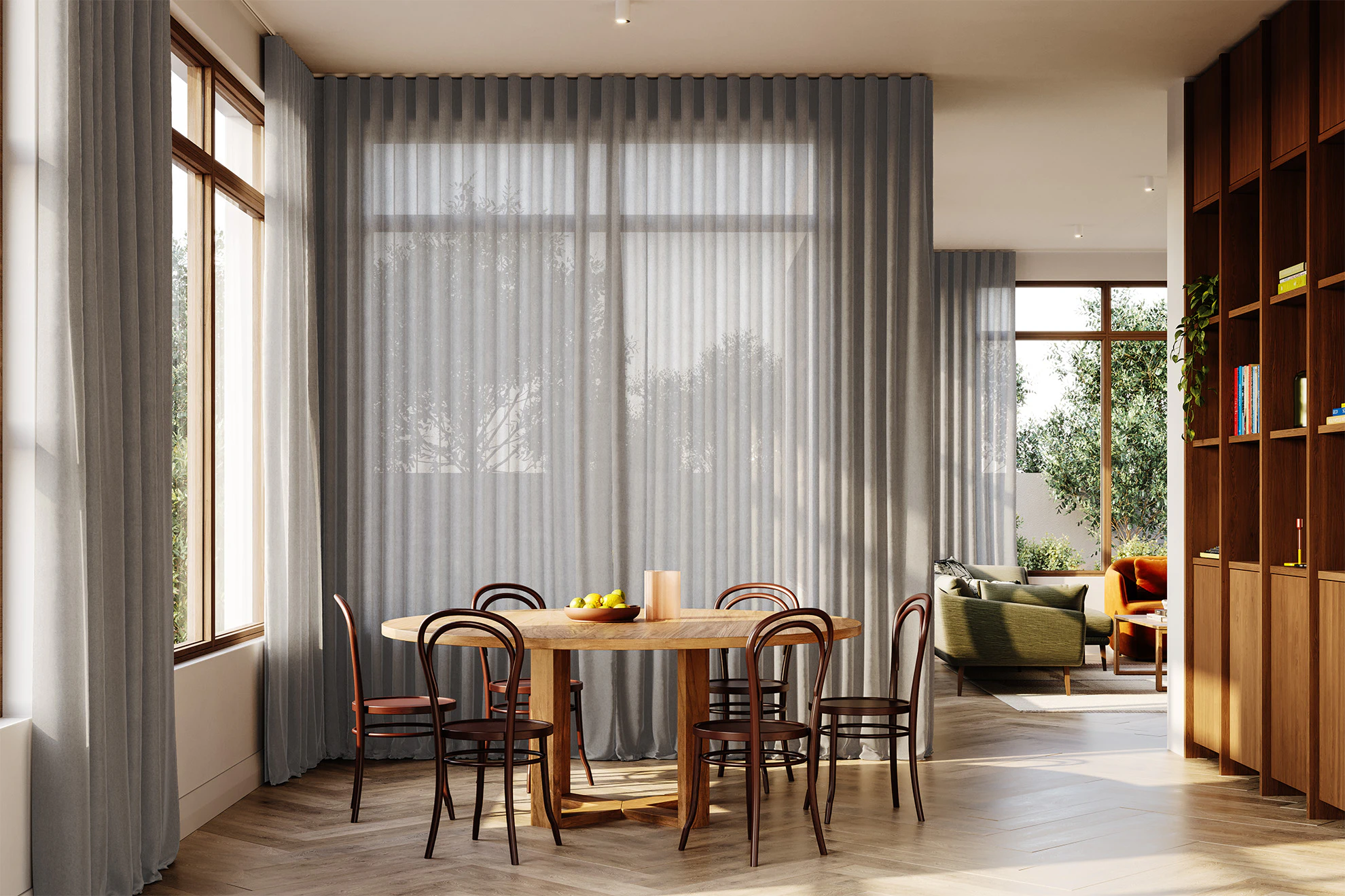 Wendy Sheer Curved Curtains in Cloud