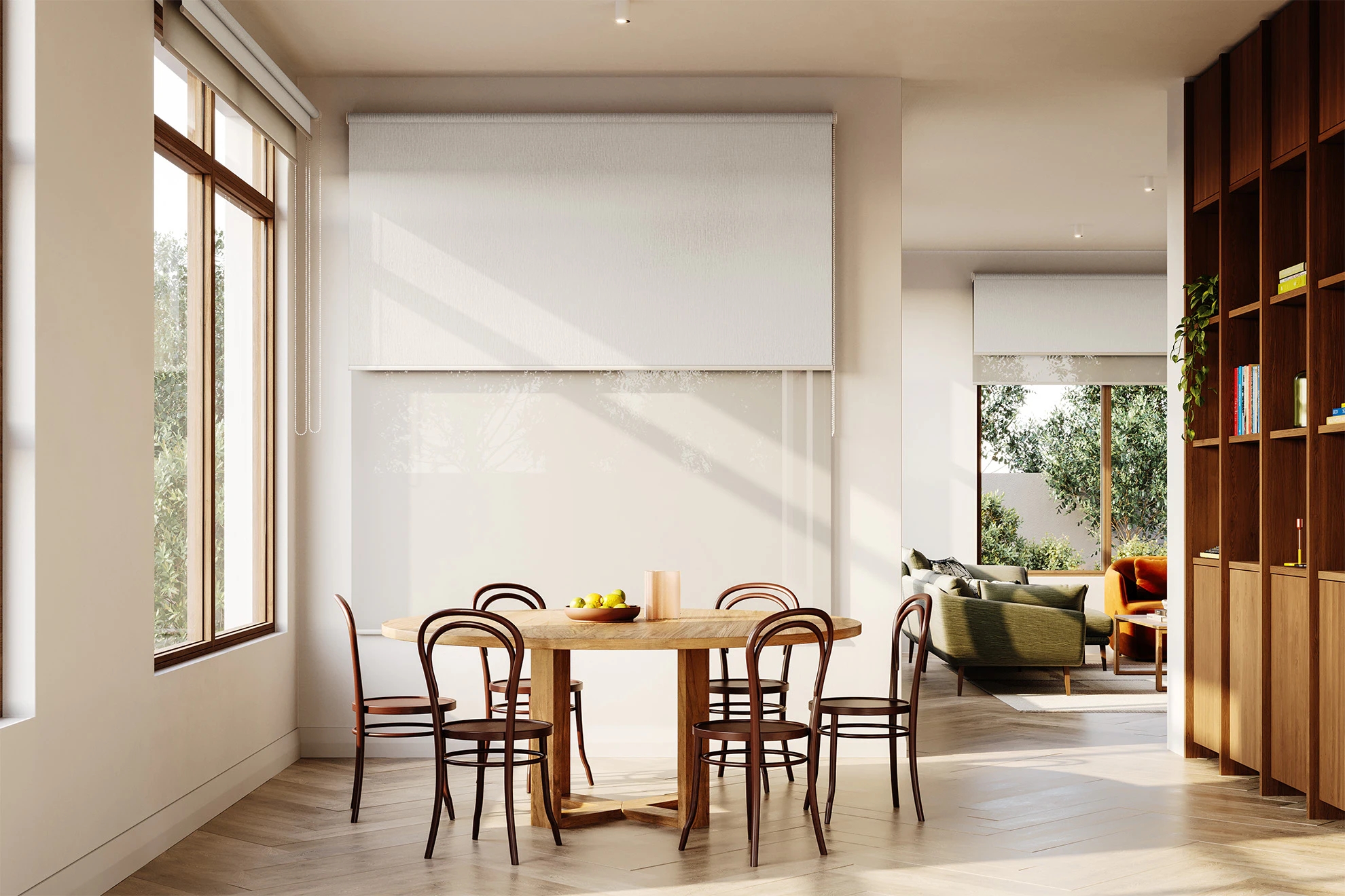 Erica Blackout + Sheer Double Roller Blinds in Aria