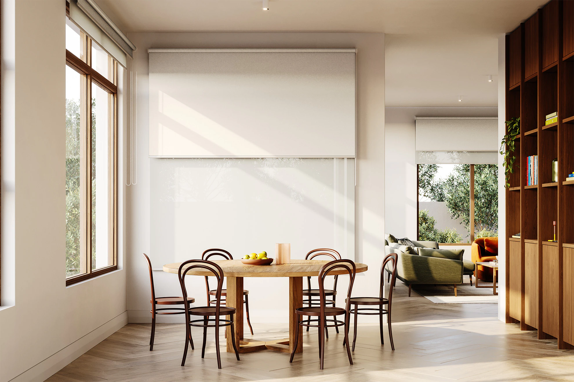 Jane Blackout + Sheer Double Roller Blinds in Geo