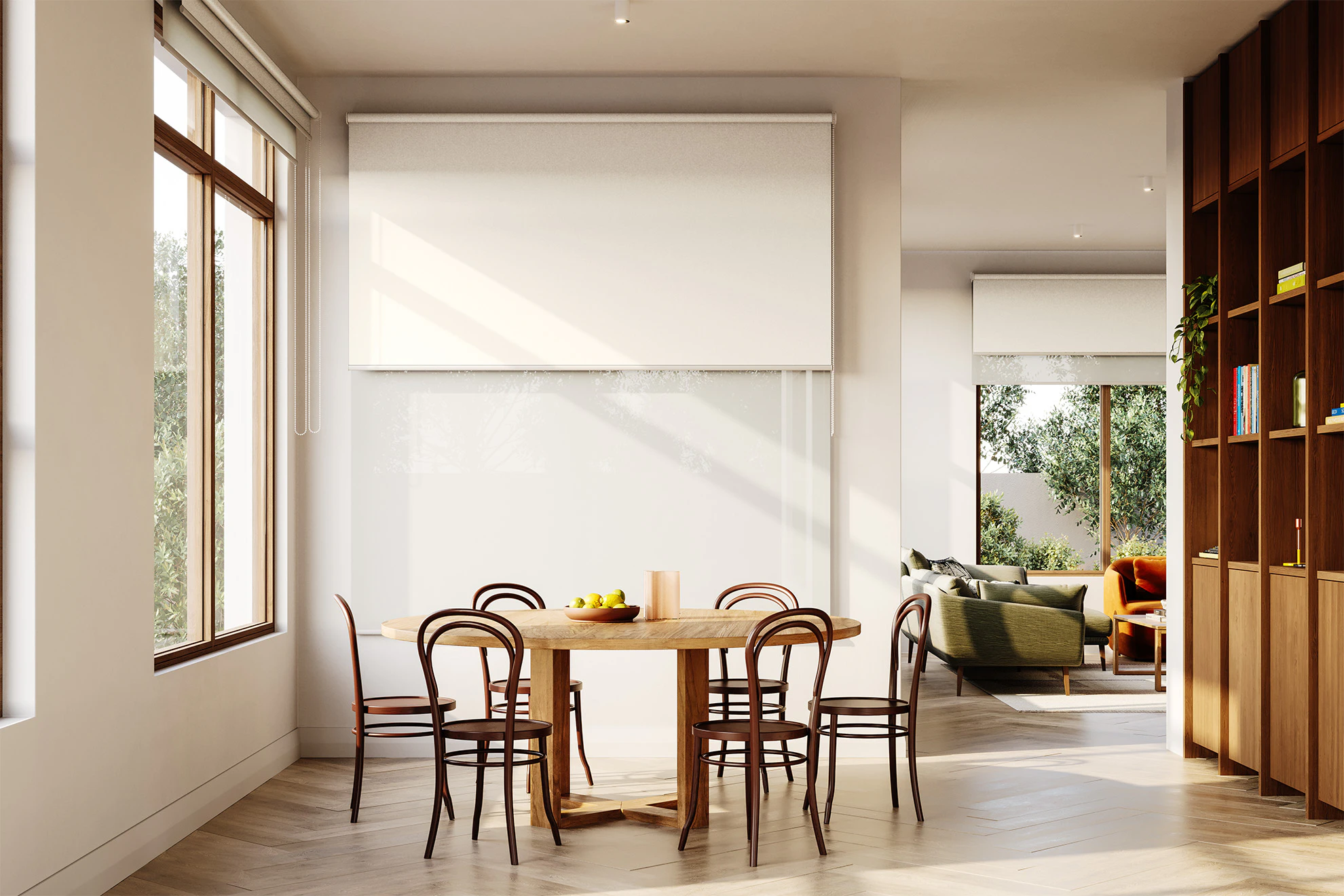 Jane Blackout + Sheer Double Roller Blinds in Rubik