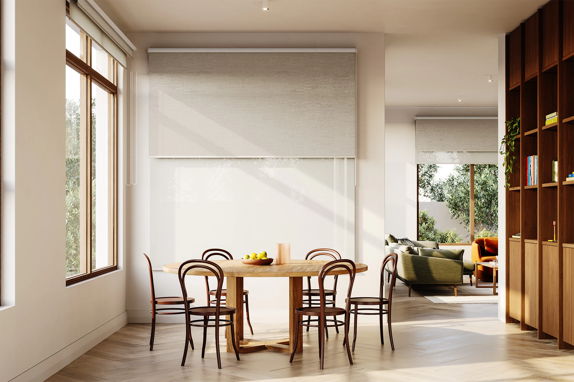 Trish Blackout + Sheer Double Roller Blinds in Serial