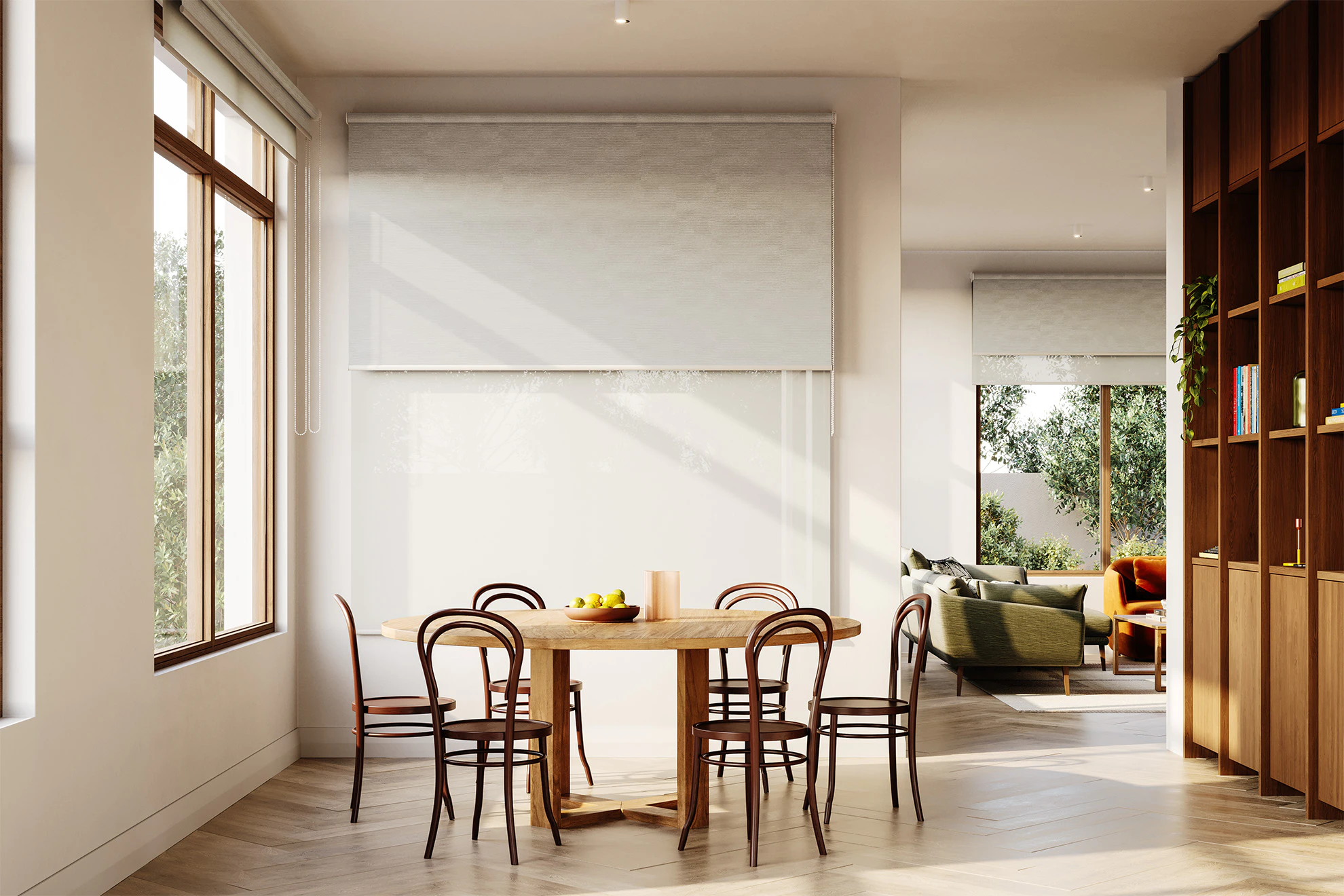 Florence Blackout + Sheer Double Roller Blinds in Felt