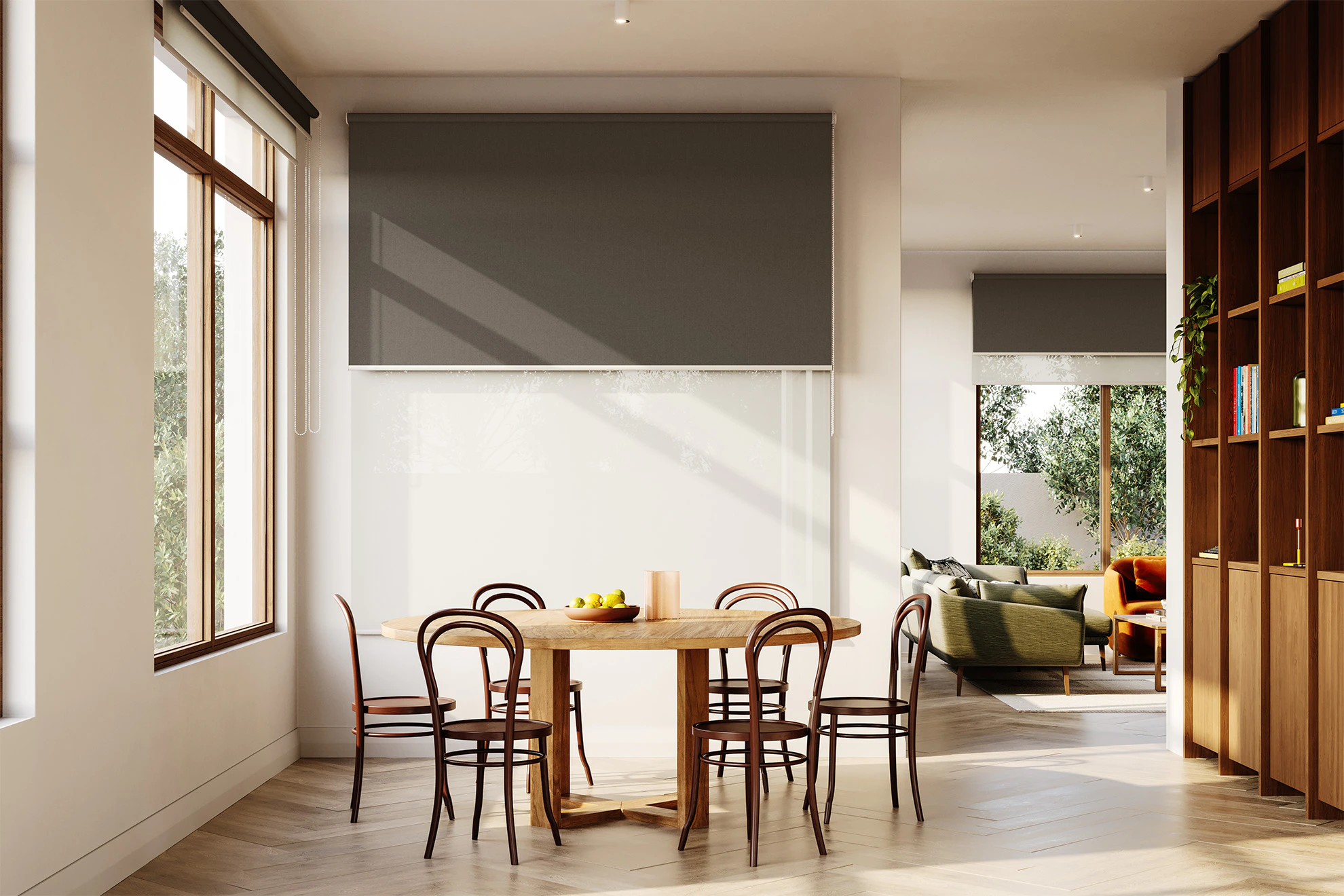 Jane Blackout + Sheer Double Roller Blinds in Soma