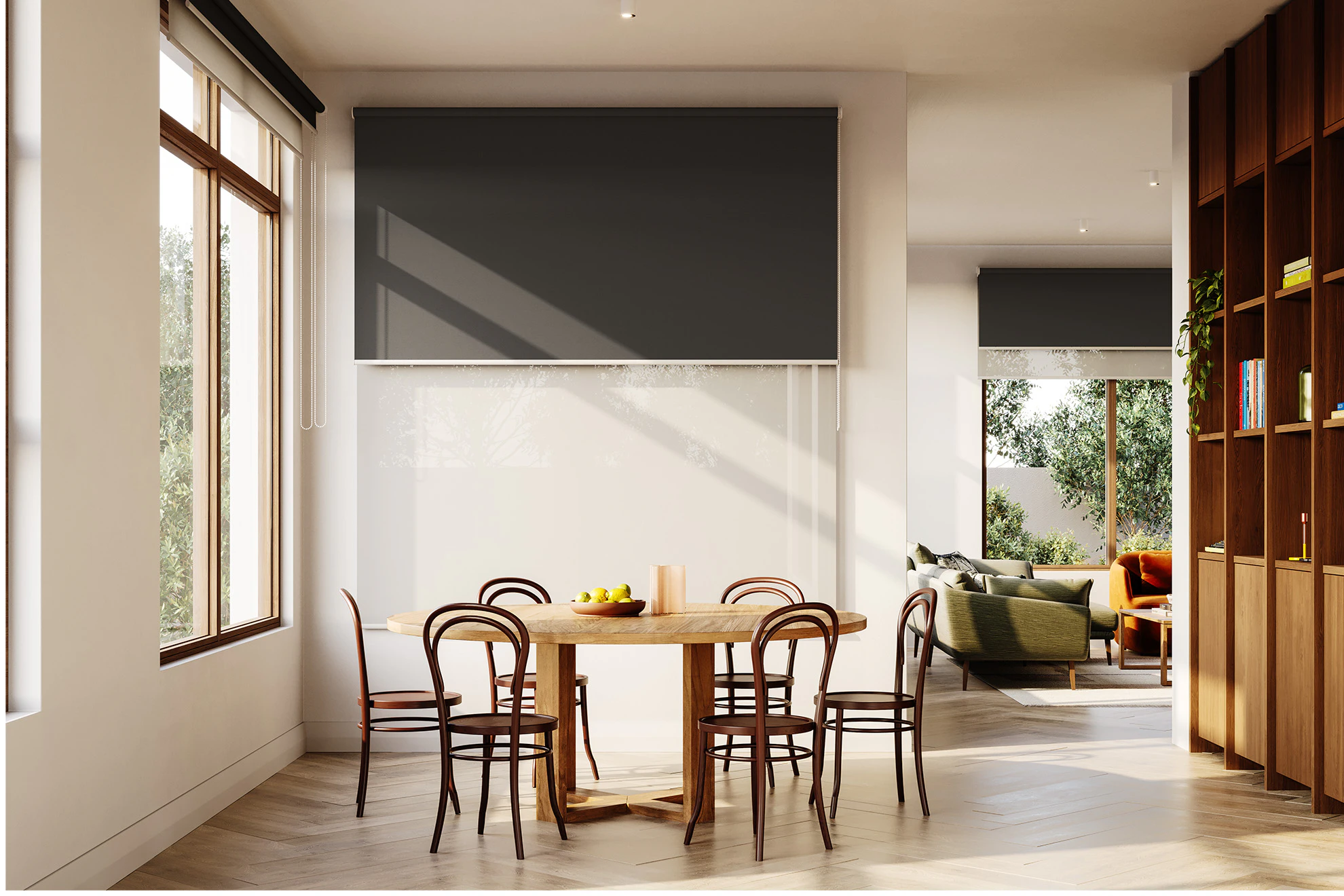 Skyler Blackout + Sheer Double Roller Blinds in Storm