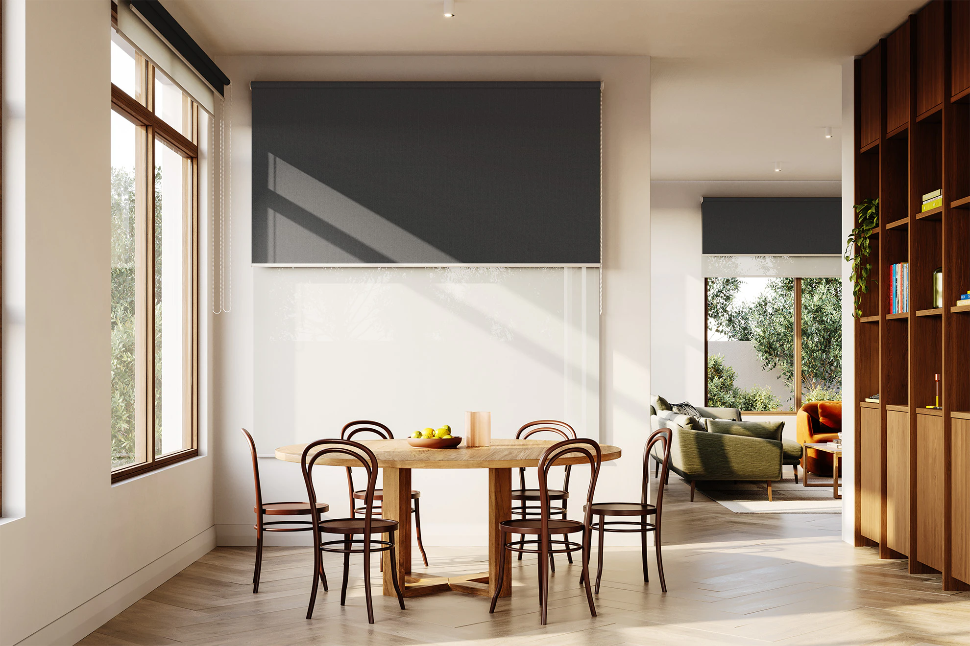 Jane Blackout + Sheer Double Roller Blinds in Puzzle