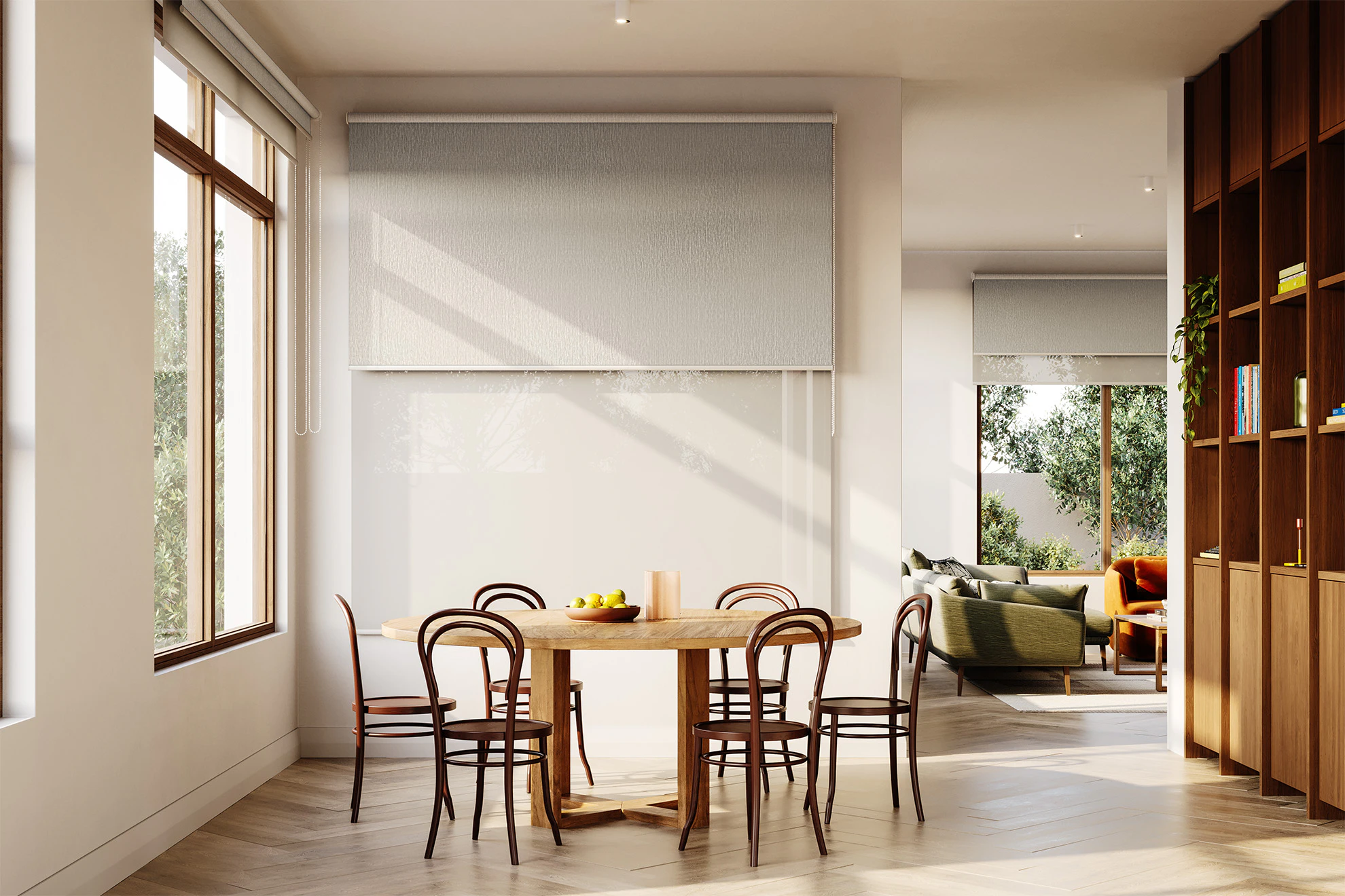 Erica Blackout + Sheer Double Roller Blinds in Kai