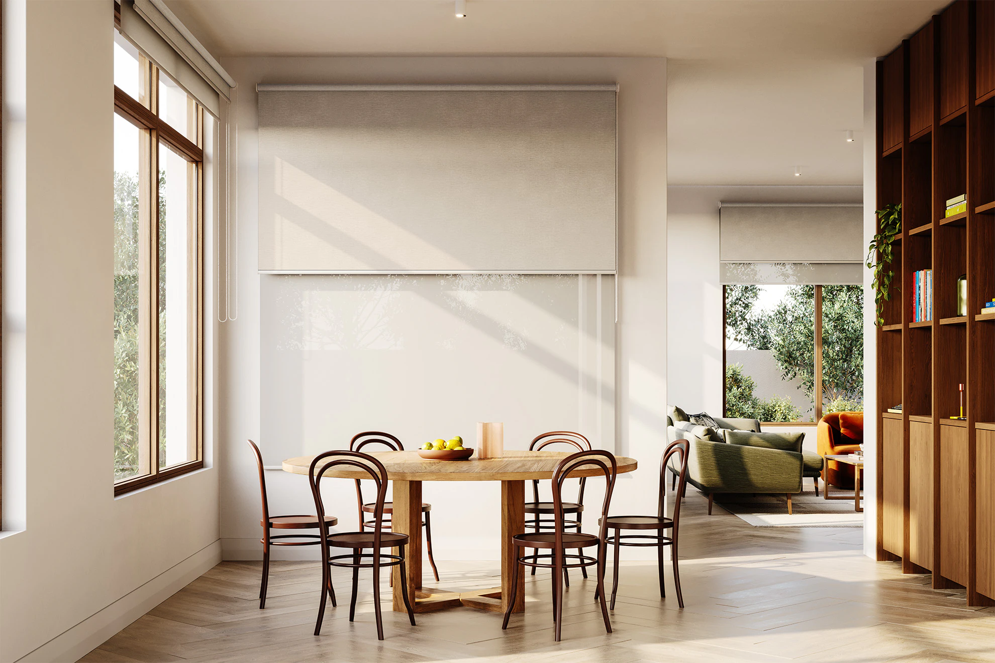 Margot Blackout + Sheer Double Roller Blinds in Ceramic