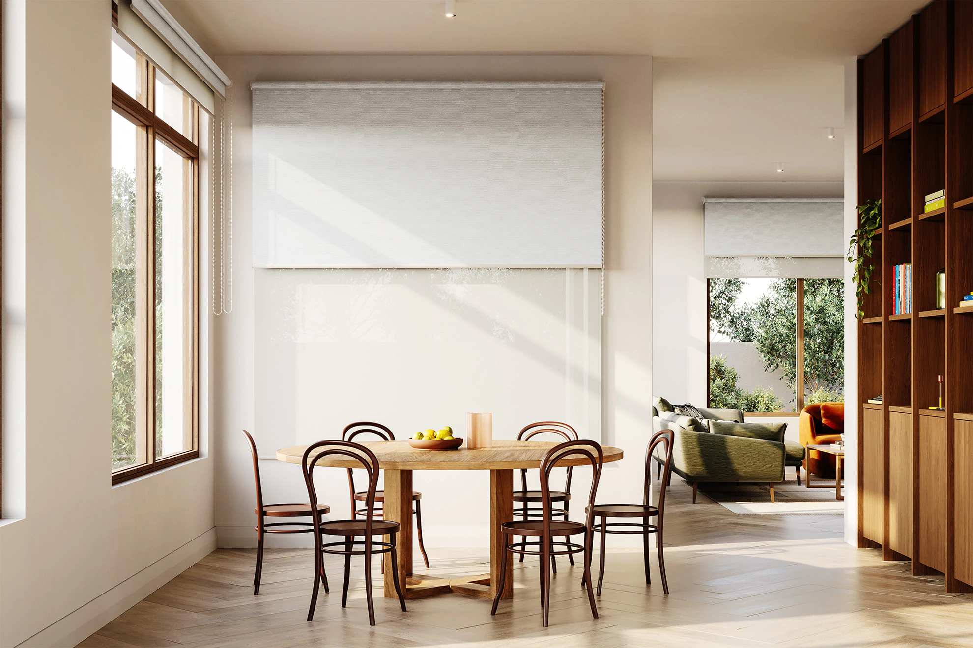 Florence Blackout + Sheer Double Roller Blinds in Tissue