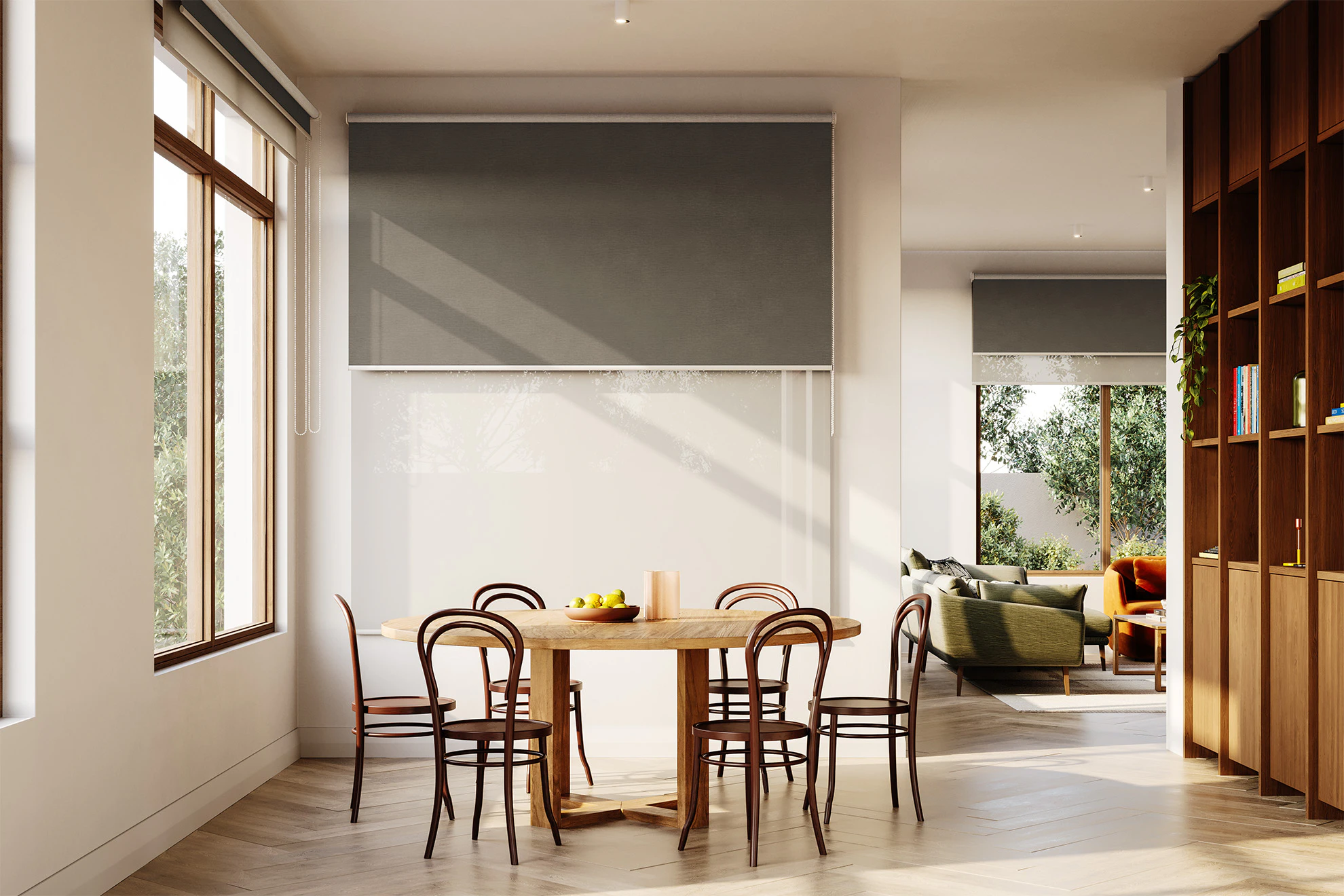Margot Blackout + Sheer Double Roller Blinds in Baltic