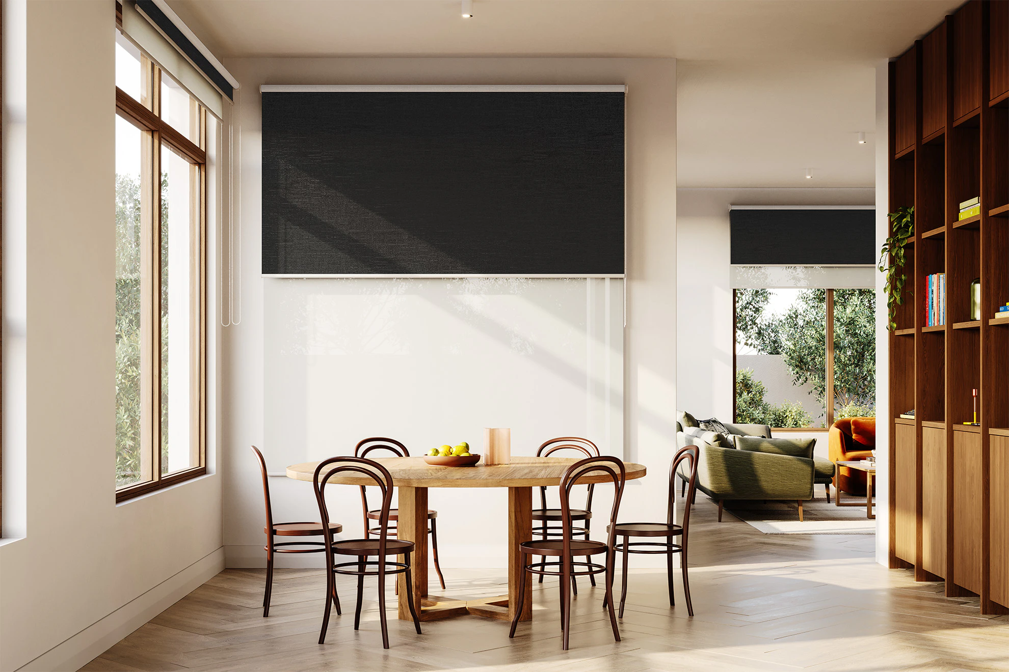 Trish Blackout + Sheer Double Roller Blinds in Axis