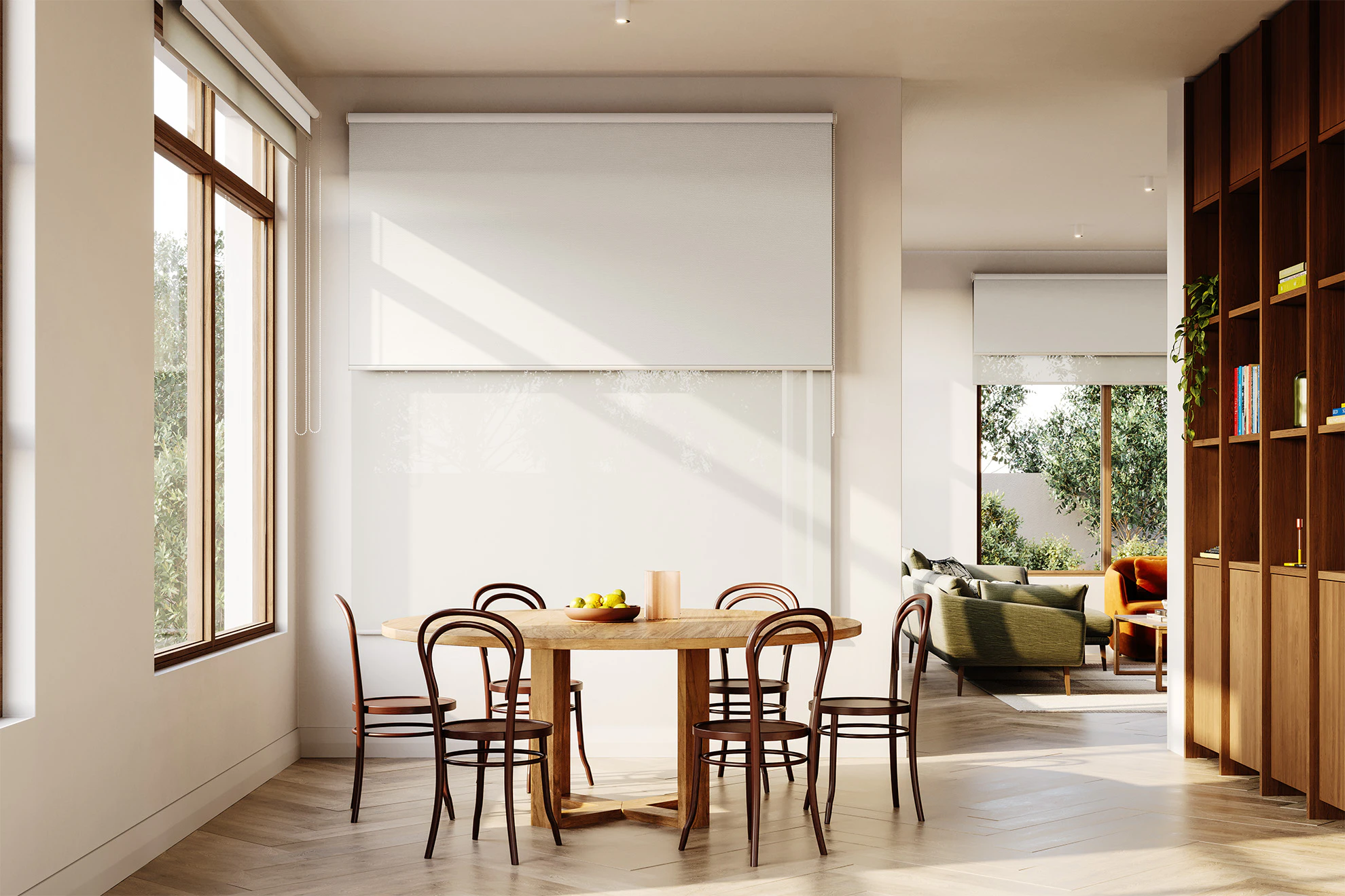 Victoria Blackout + Sheer Double Roller Blinds in White