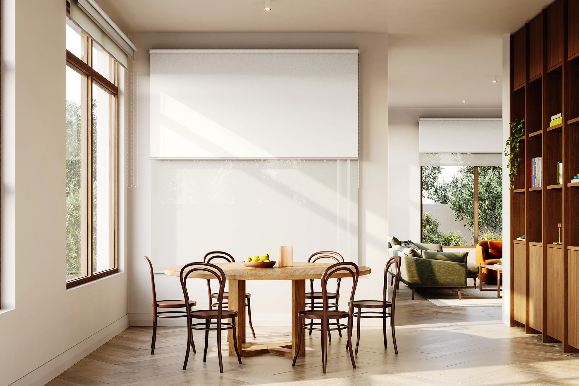 Jane Blackout + Sheer Double Roller Blinds in Cross