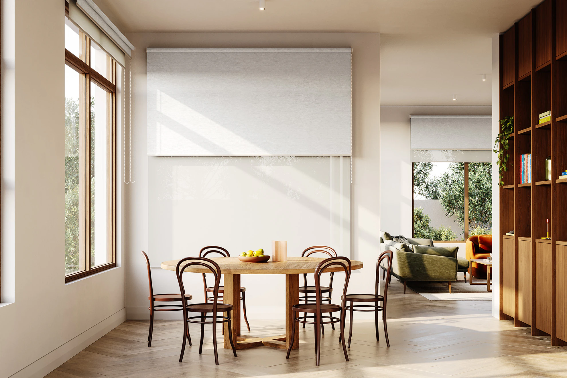 Lucy Blackout + Sheer Double Roller Blinds in Crystal