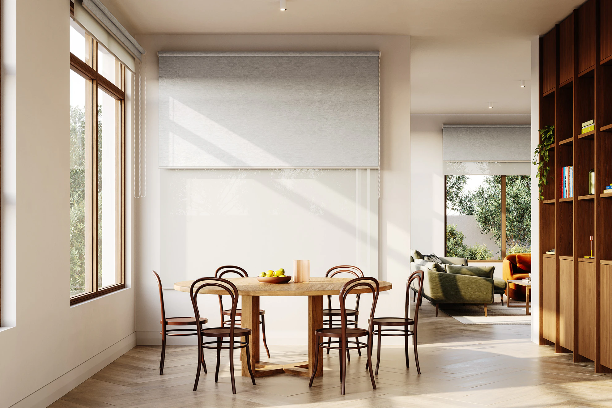Lucy Blackout + Sheer Double Roller Blinds in Concrete