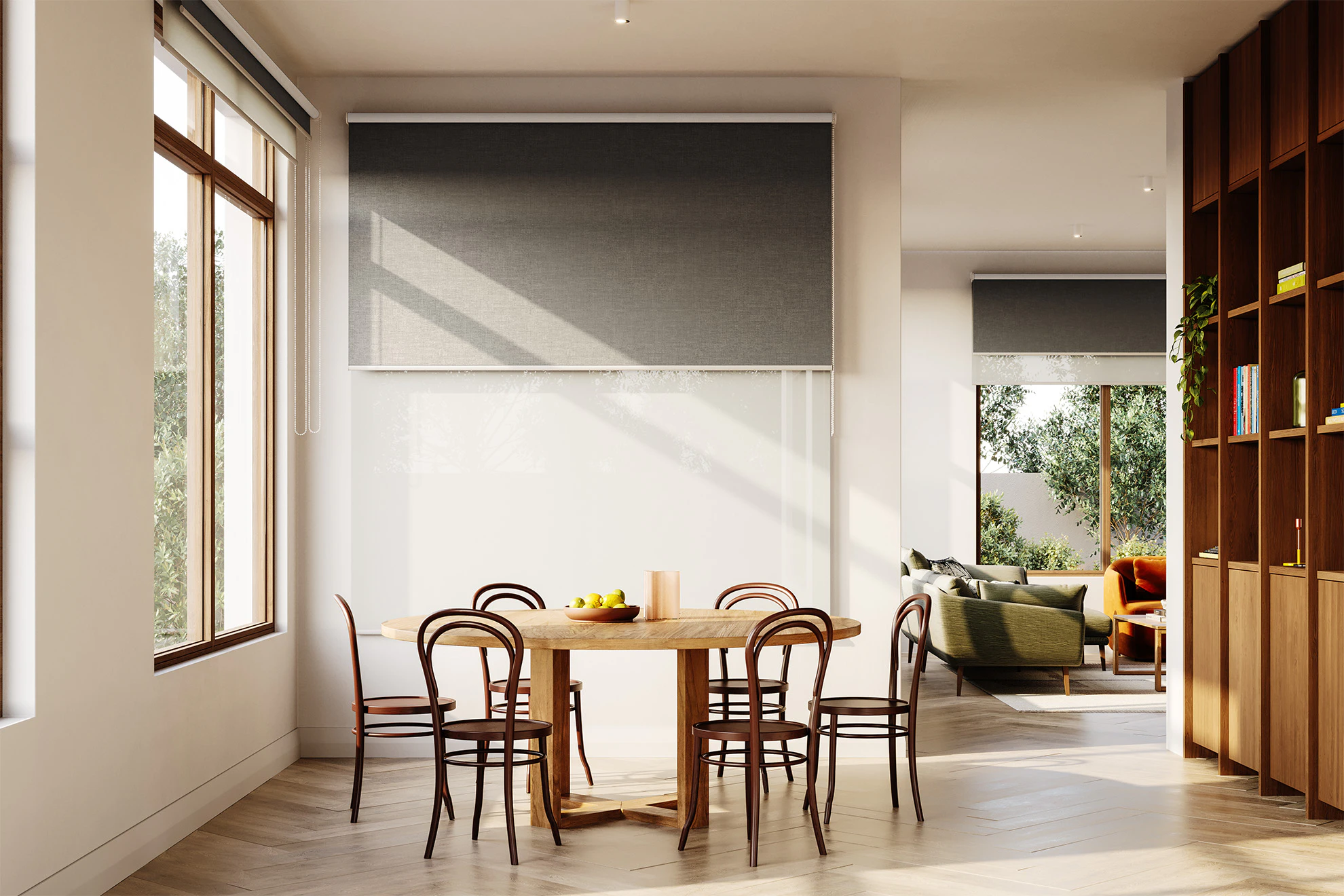 Marion Blackout + Sheer Double Roller Blinds in Aspen