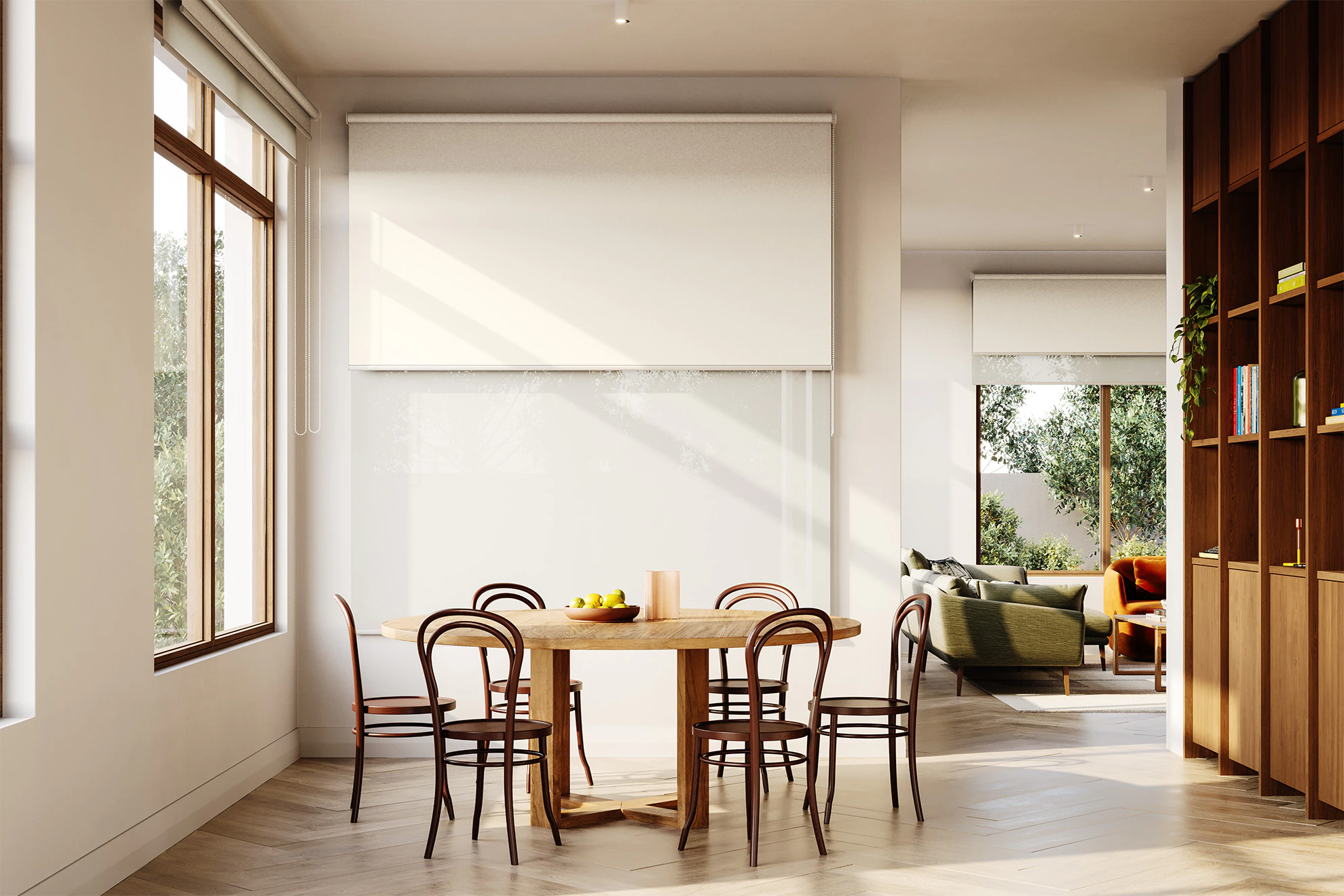 Jane Blackout + Sheer Double Roller Blinds in Peak