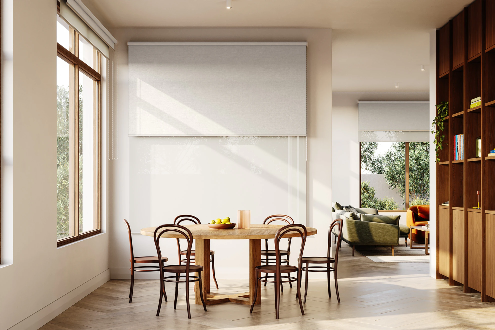Marion Blackout + Sheer Double Roller Blinds in Blanco