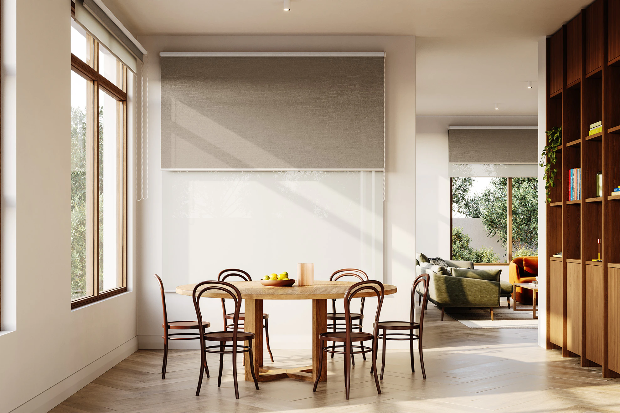 Trish Blackout + Sheer Double Roller Blinds in Phase