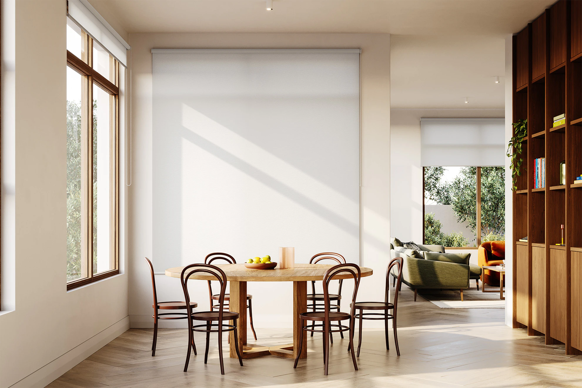 Jessica Light Filter Roller Blinds in Dove White