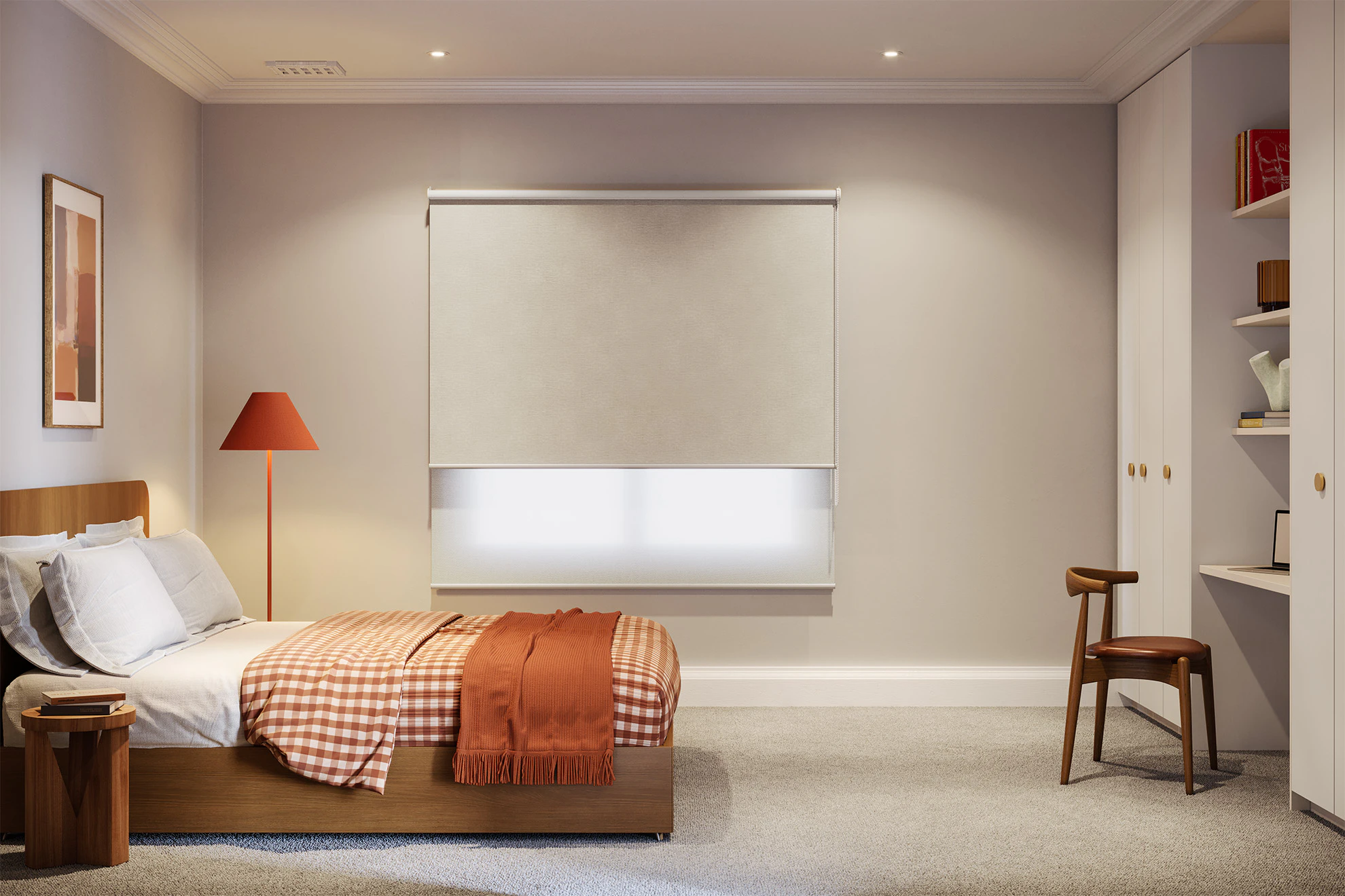 Margot Blackout + Light Filter Double Roller Blinds in Marble