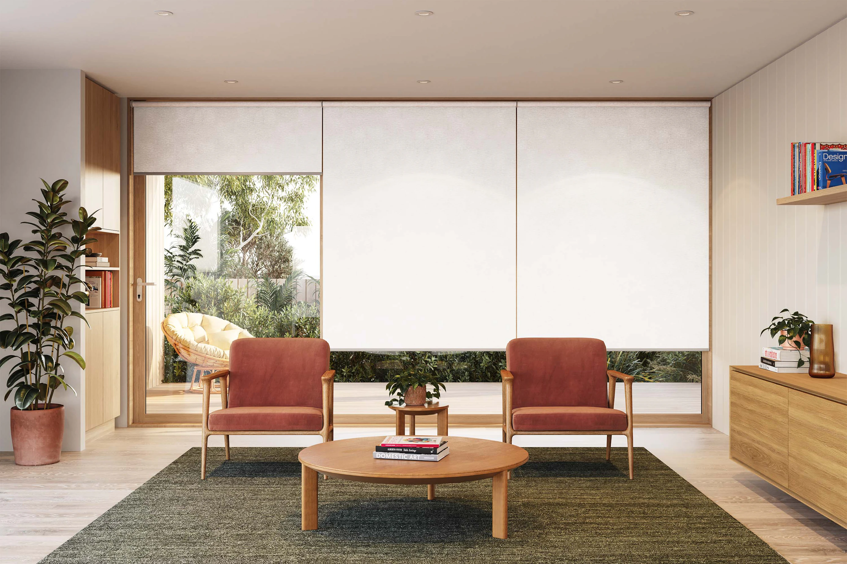 Margot Blackout Linked Roller Blinds in Plaster