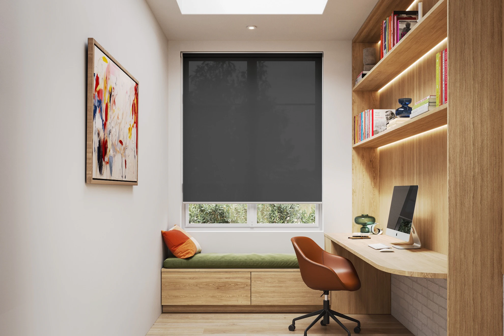 Kath Sheer Sunscreen Roller Blinds in Charcoal