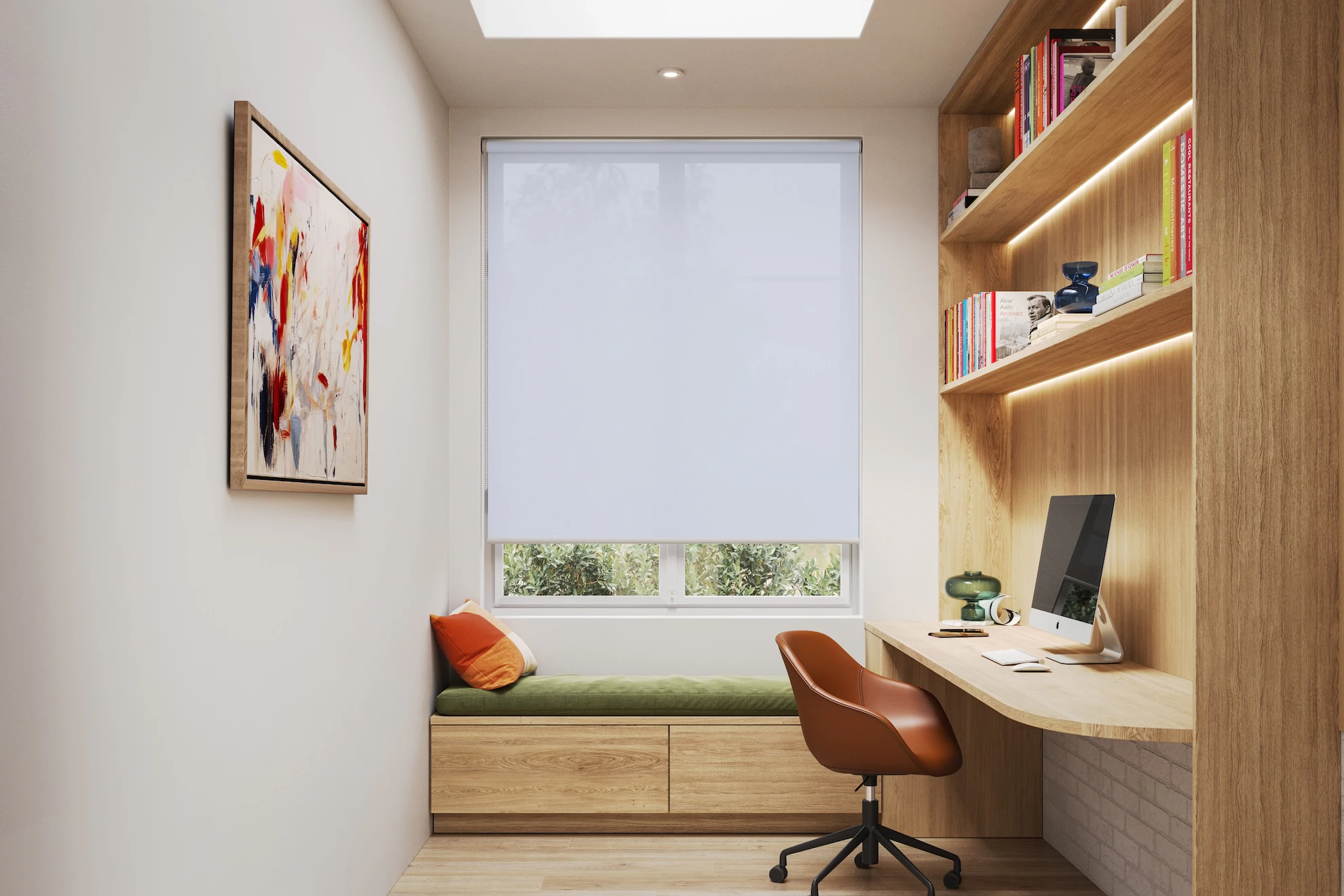 Kath Sheer Sunscreen Roller Blinds in Cool White