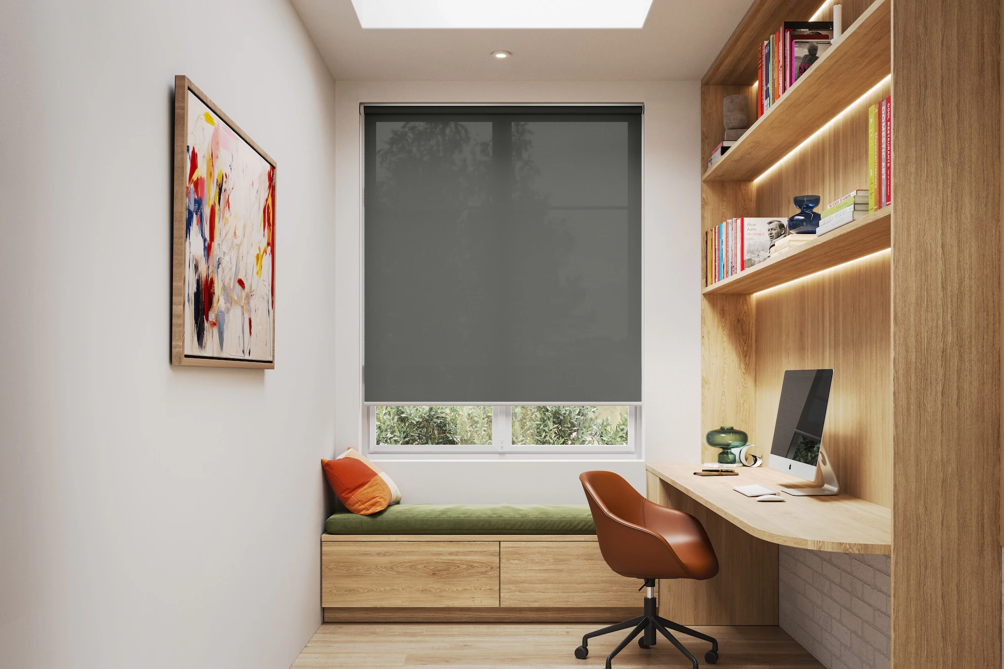 Kath Sheer Sunscreen Roller Blinds in Dark Grey