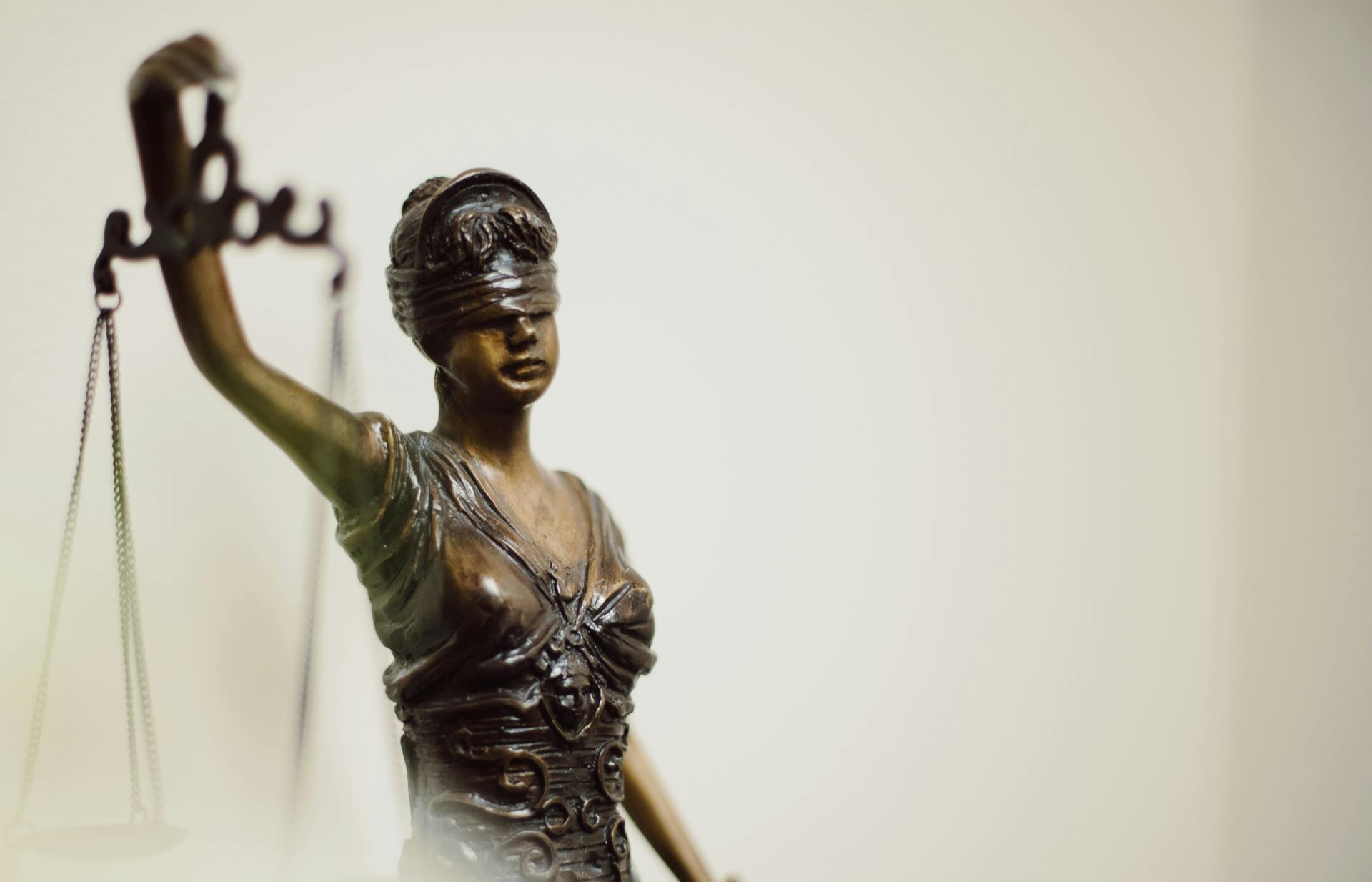 Closeup of the scales of justice