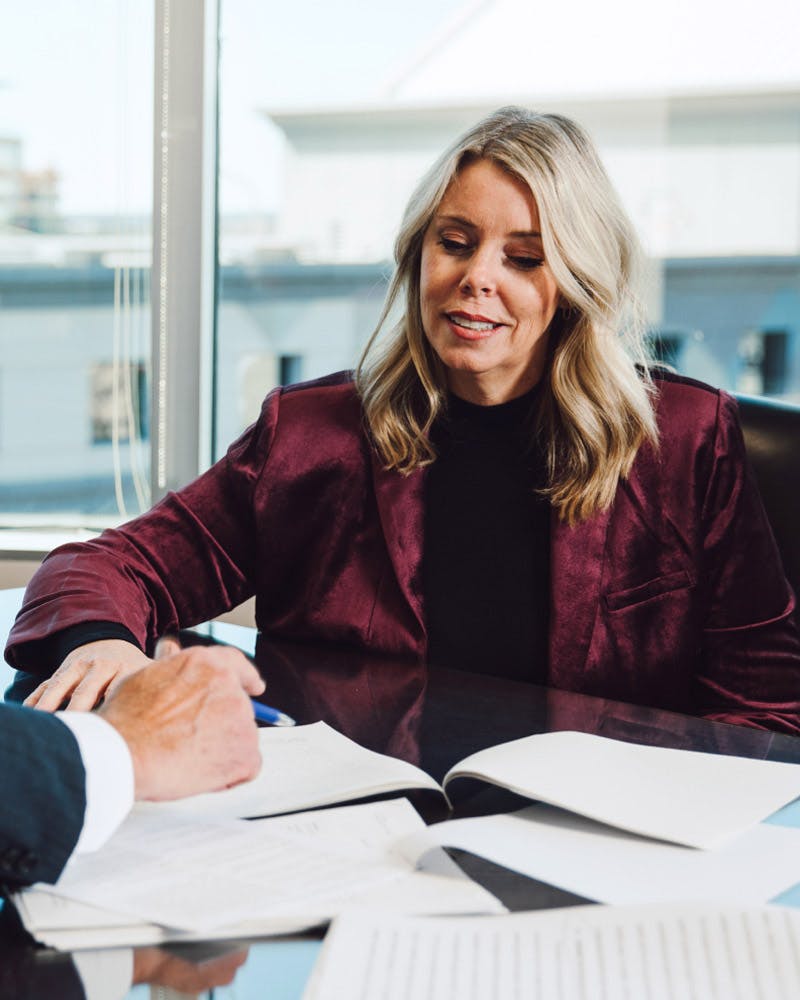 Client being helped by a lawyer