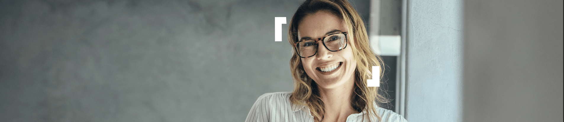 Smiling woman with glasses