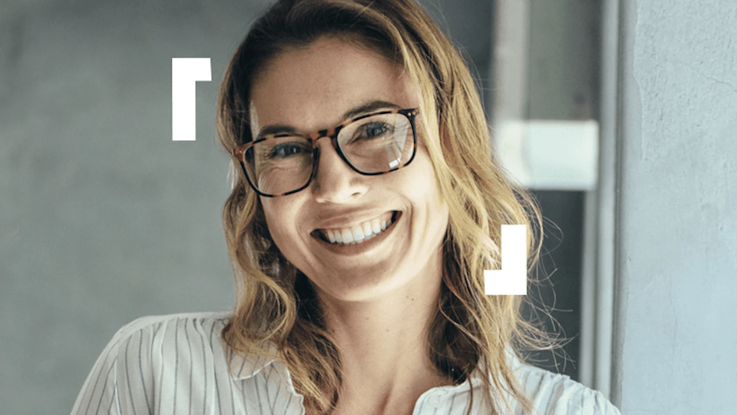Smiling woman with glasses