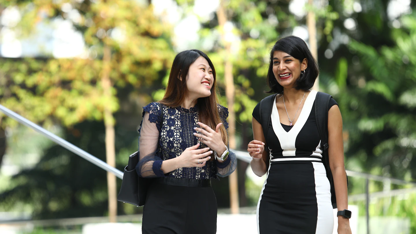 MY - women walking outdoors