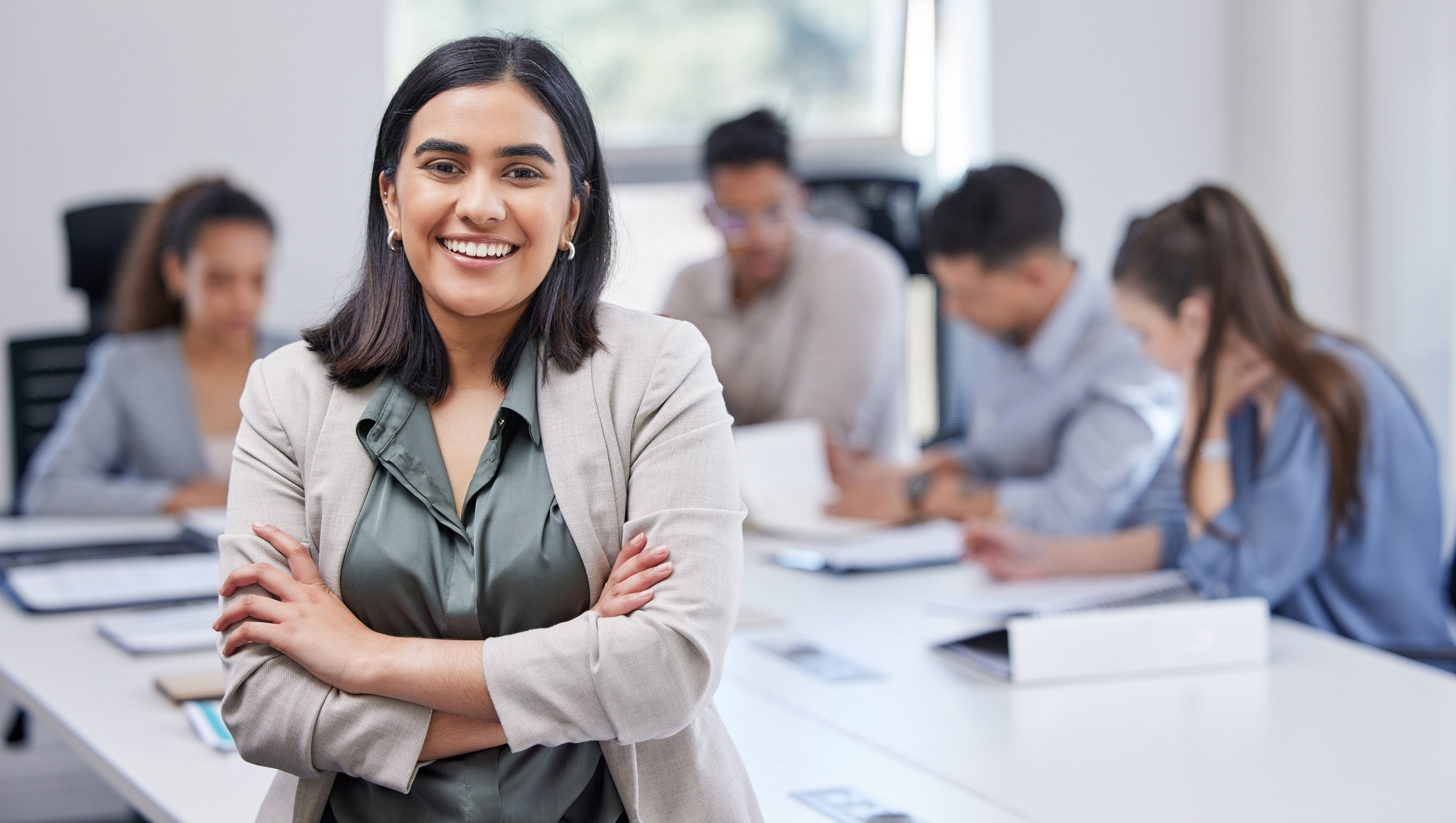 Woman smiling office