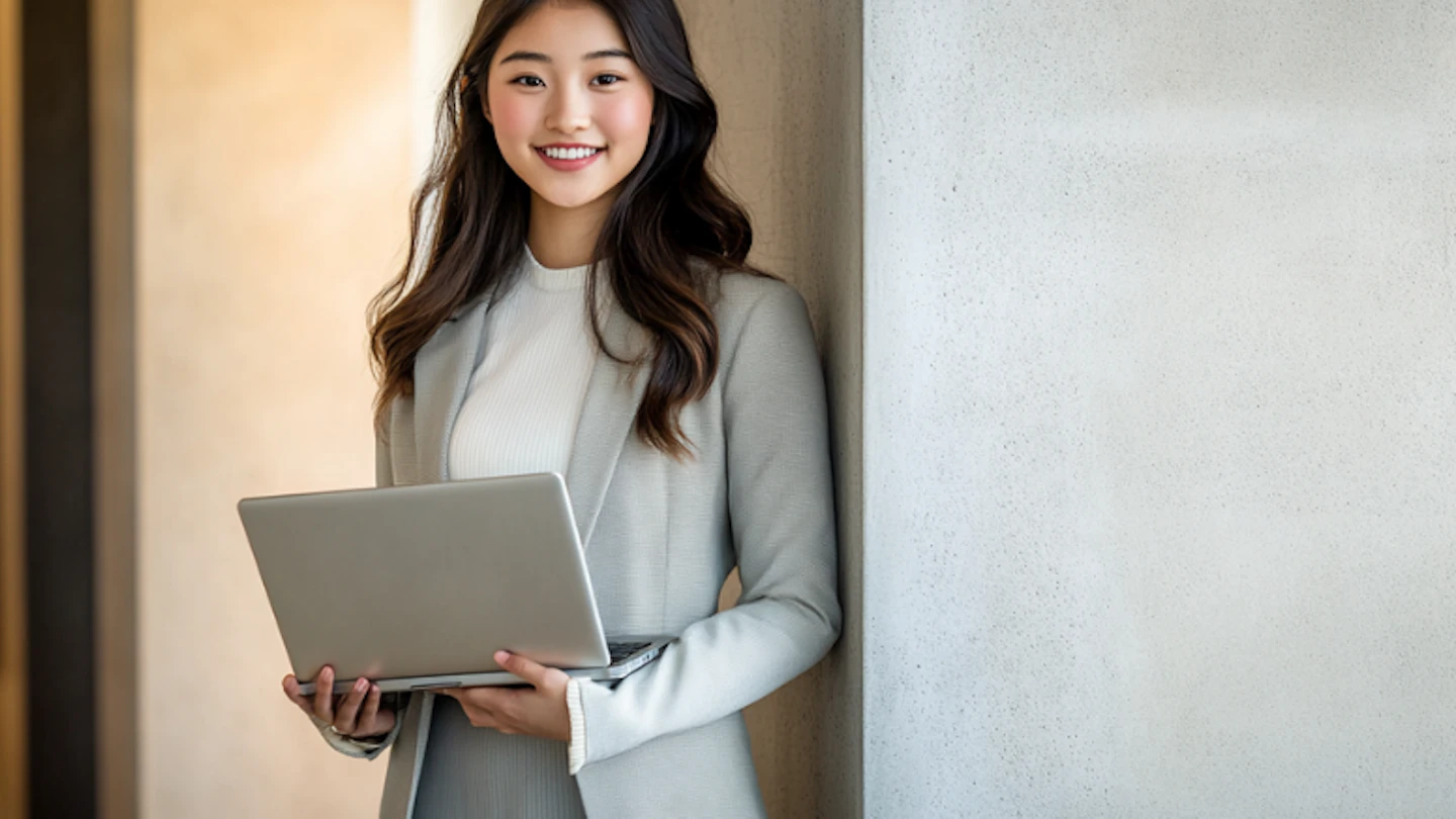 Vietnamese woman holding