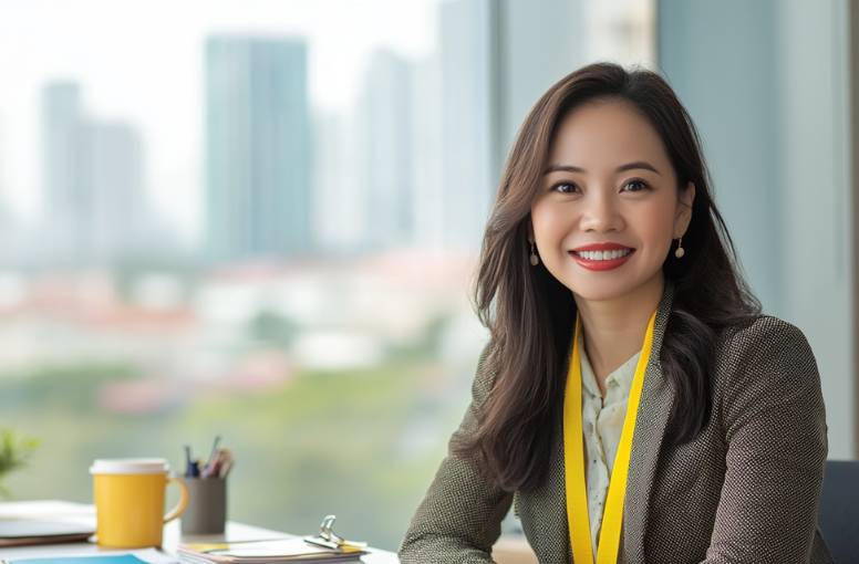 Vietnamese woman working