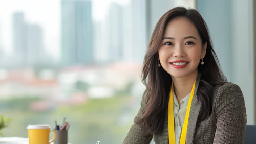Vietnamese woman working