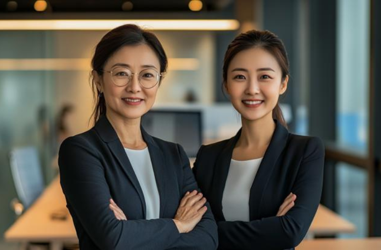 older woman and younger woman