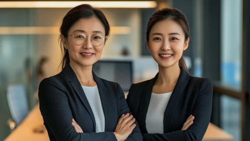 older woman and younger woman