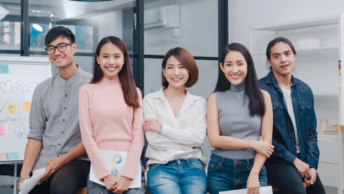 asian working team