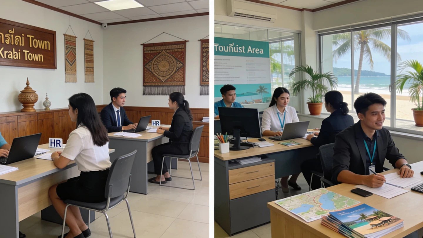 differences between finding a job in Krabi town and in the tourist area differences between finding a job in Krabi town and in the tourist area