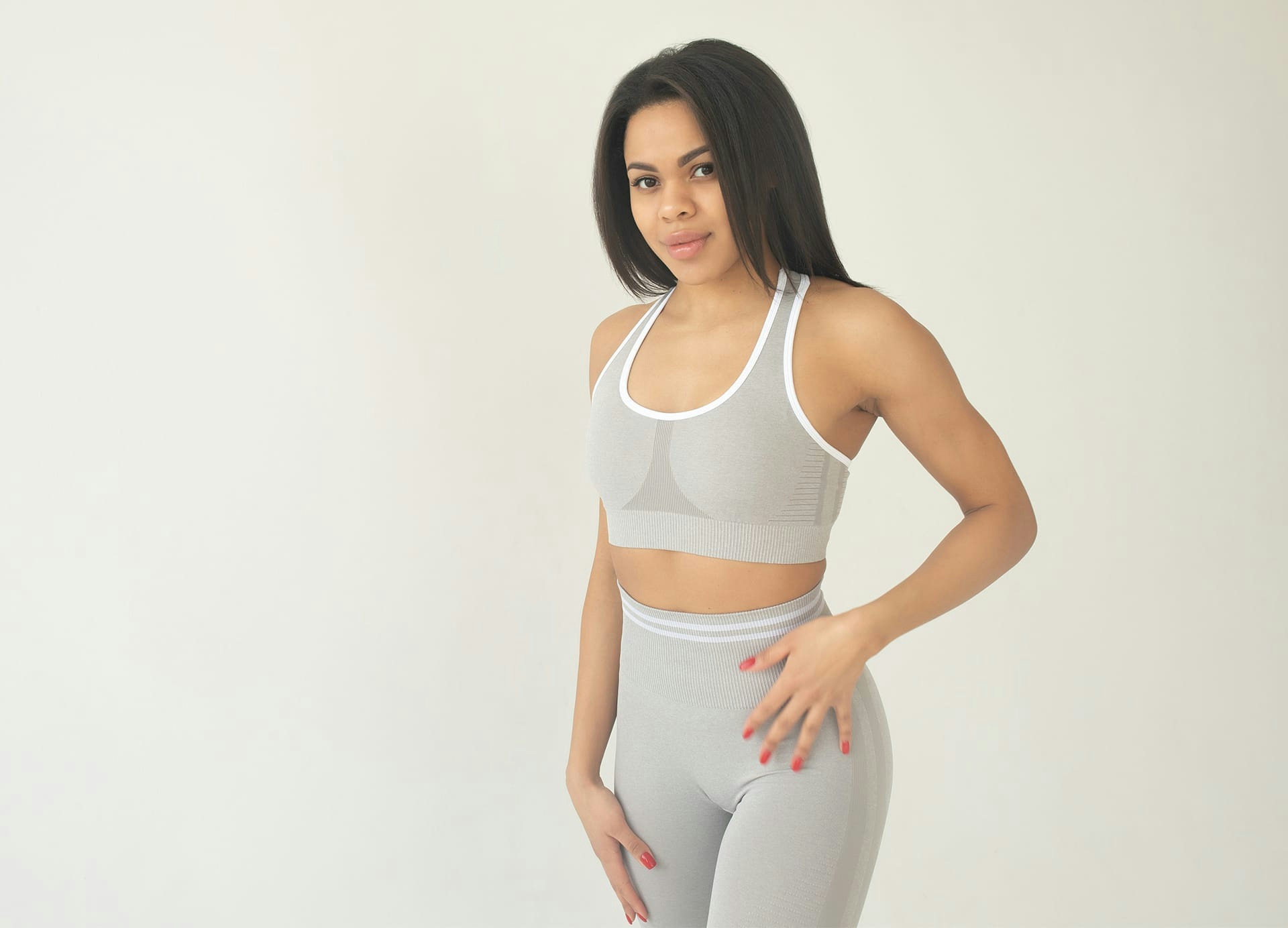 Woman in gym clothes