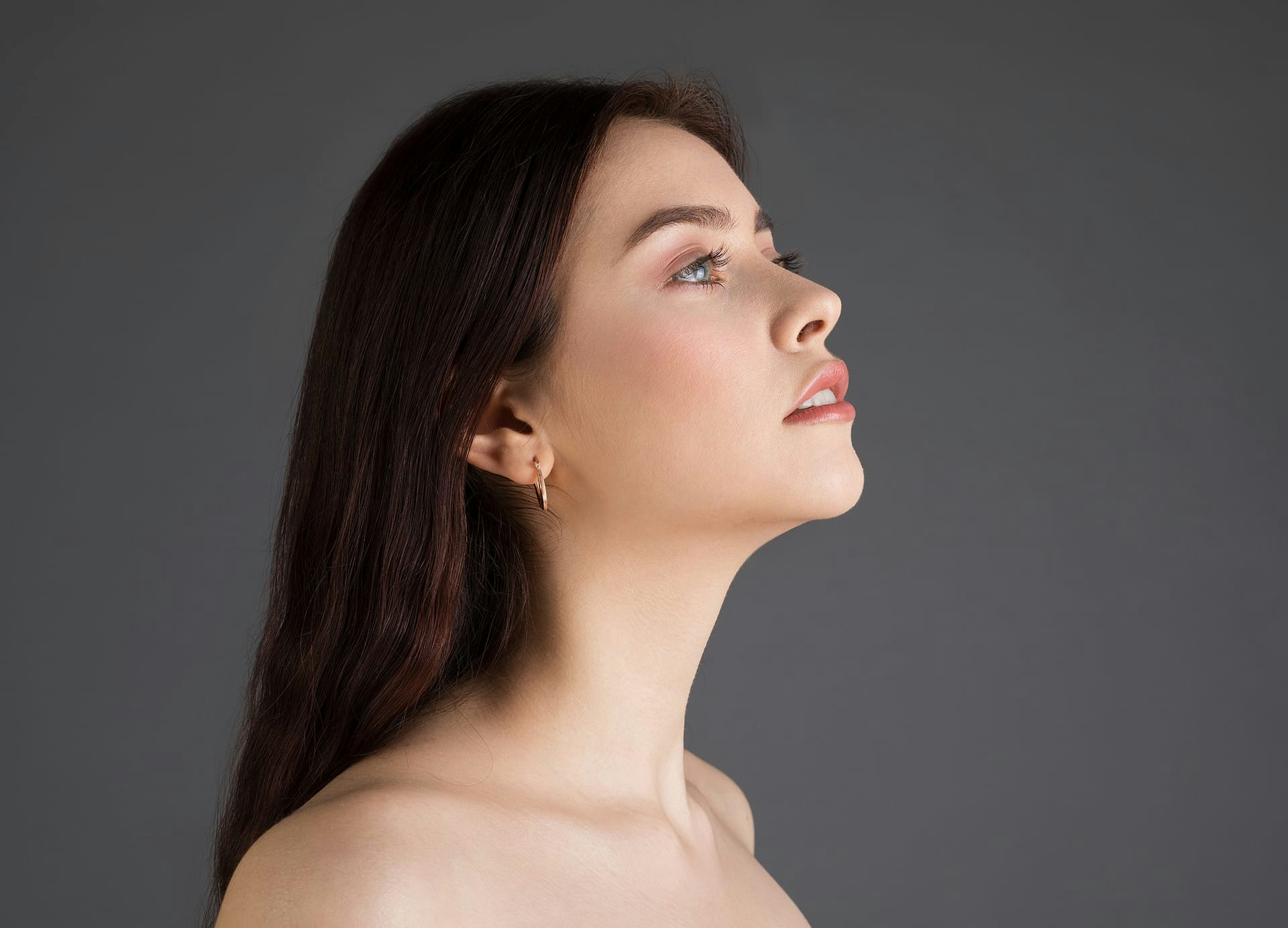 Woman's face in profile