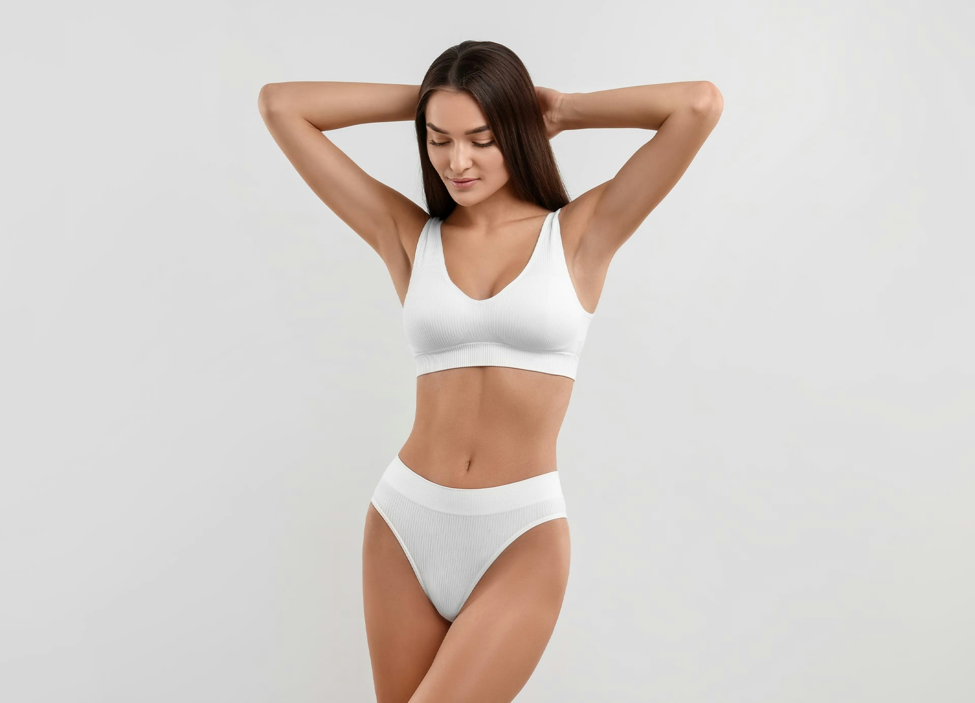woman in white underwear