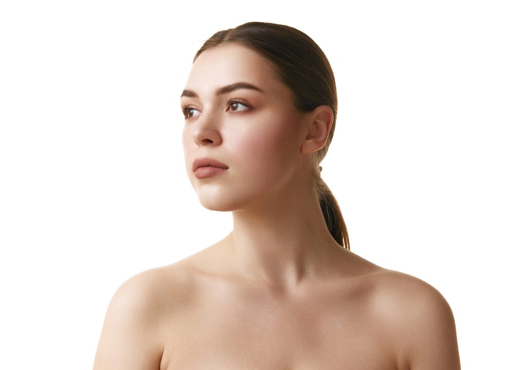 woman glancing to the side