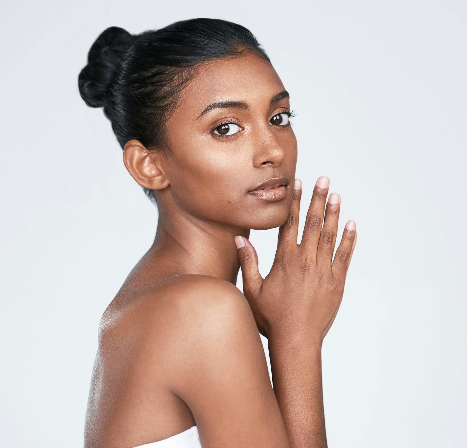 woman glancing to the side